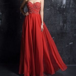 Red Strapless Gown Nina Canacci Size 18